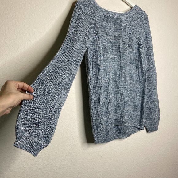 Pink Lily Criss Cross Back Blue Sweater S - Picture 4 of 12